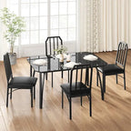 Set tavolo da pranzo in vetro temperato nero – 2 o 4 posti