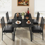 Set tavolo da pranzo in vetro temperato nero – 2 o 4 posti