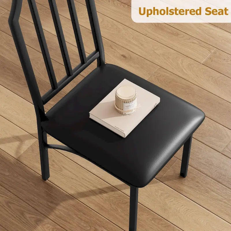 Set tavolo da pranzo in vetro temperato nero – 2 o 4 posti