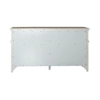 Credenza spazzolata bianca anticata, top tortora, unità singola