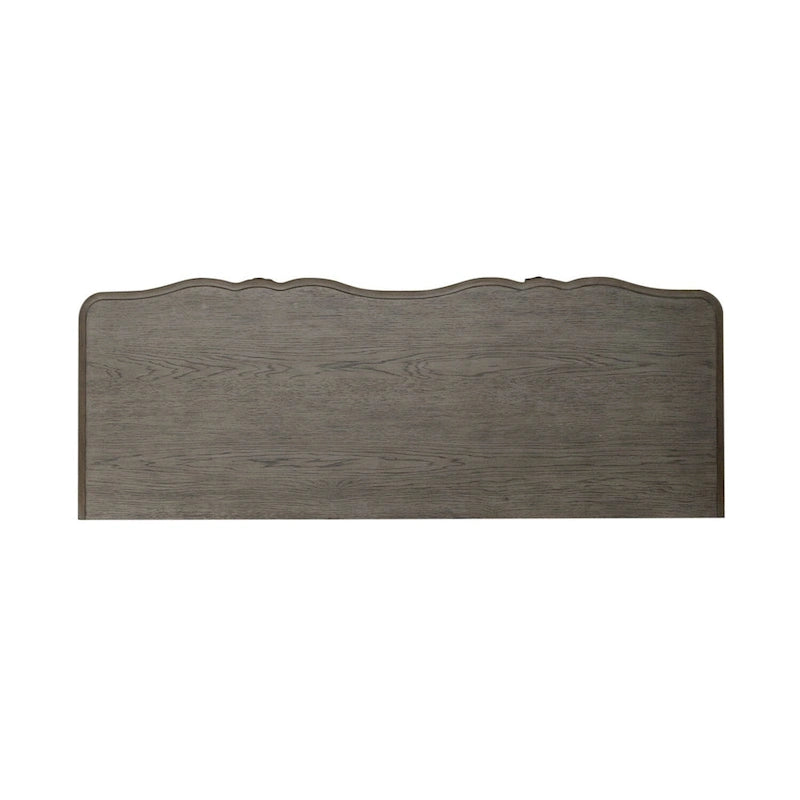 Credenza spazzolata bianca anticata, top tortora, unità singola