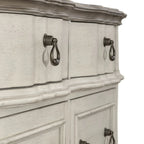 Credenza spazzolata bianca anticata, top tortora, unità singola
