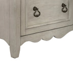 Credenza spazzolata bianca anticata, top tortora, unità singola