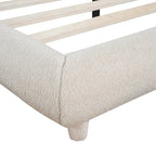Letto a piattaforma intera ricurvo in pile Teddy grigio/beige, per 2 persone