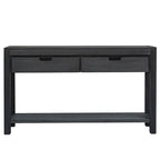 Console con 2 Cassetti e 1 Ripiano – Blu Scuro / Nero / Marrone Antico