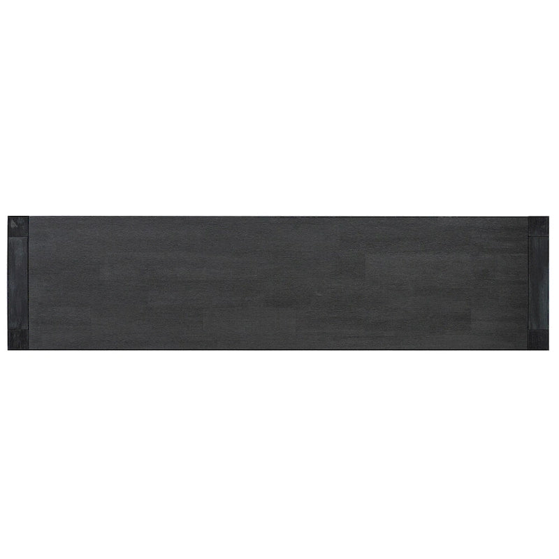 Console con 2 Cassetti e 1 Ripiano – Blu Scuro / Nero / Marrone Antico