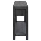 Console con 2 Cassetti e 1 Ripiano – Blu Scuro / Nero / Marrone Antico