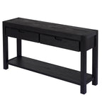 Console con 2 Cassetti e 1 Ripiano – Blu Scuro / Nero / Marrone Antico
