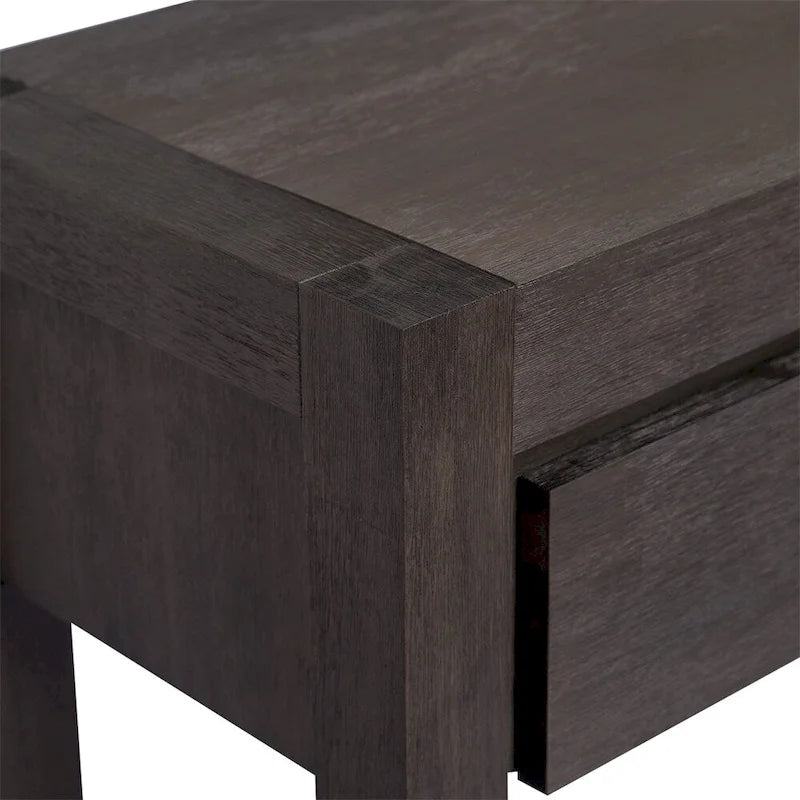 Console con 2 Cassetti e 1 Ripiano – Blu Scuro / Nero / Marrone Antico