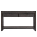 Console con 2 Cassetti e 1 Ripiano – Blu Scuro / Nero / Marrone Antico